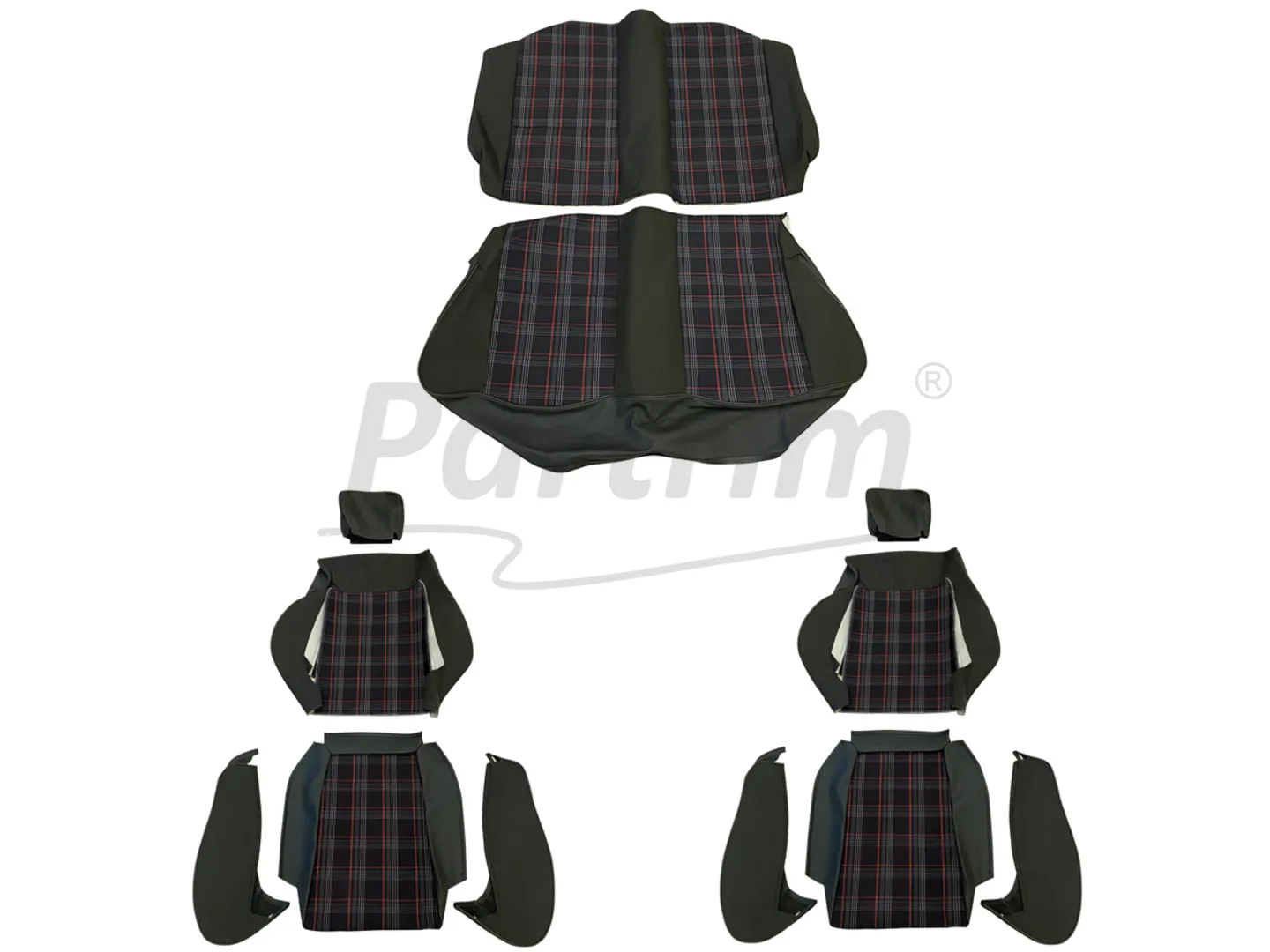 VW GOLF MK1 COUPE 75-83 SEAT COVER RED LINE