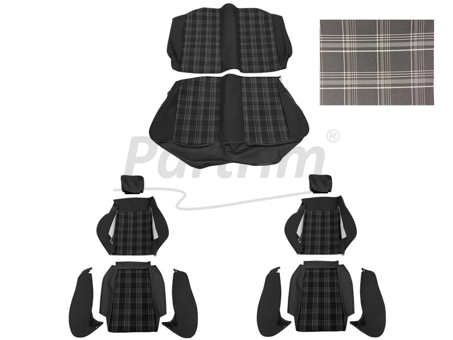 VW GOLF MK1 COUPE 75-83 SEAT COVER DARK GREY LINE