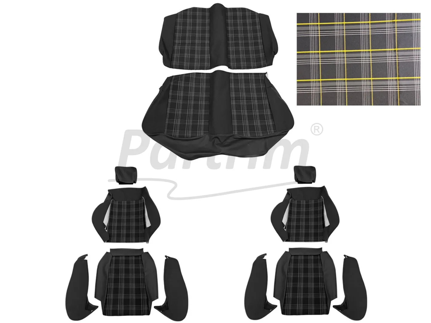 VW GOLF MK1 COUPE 75-83 SEAT COVER YELLOW LINE