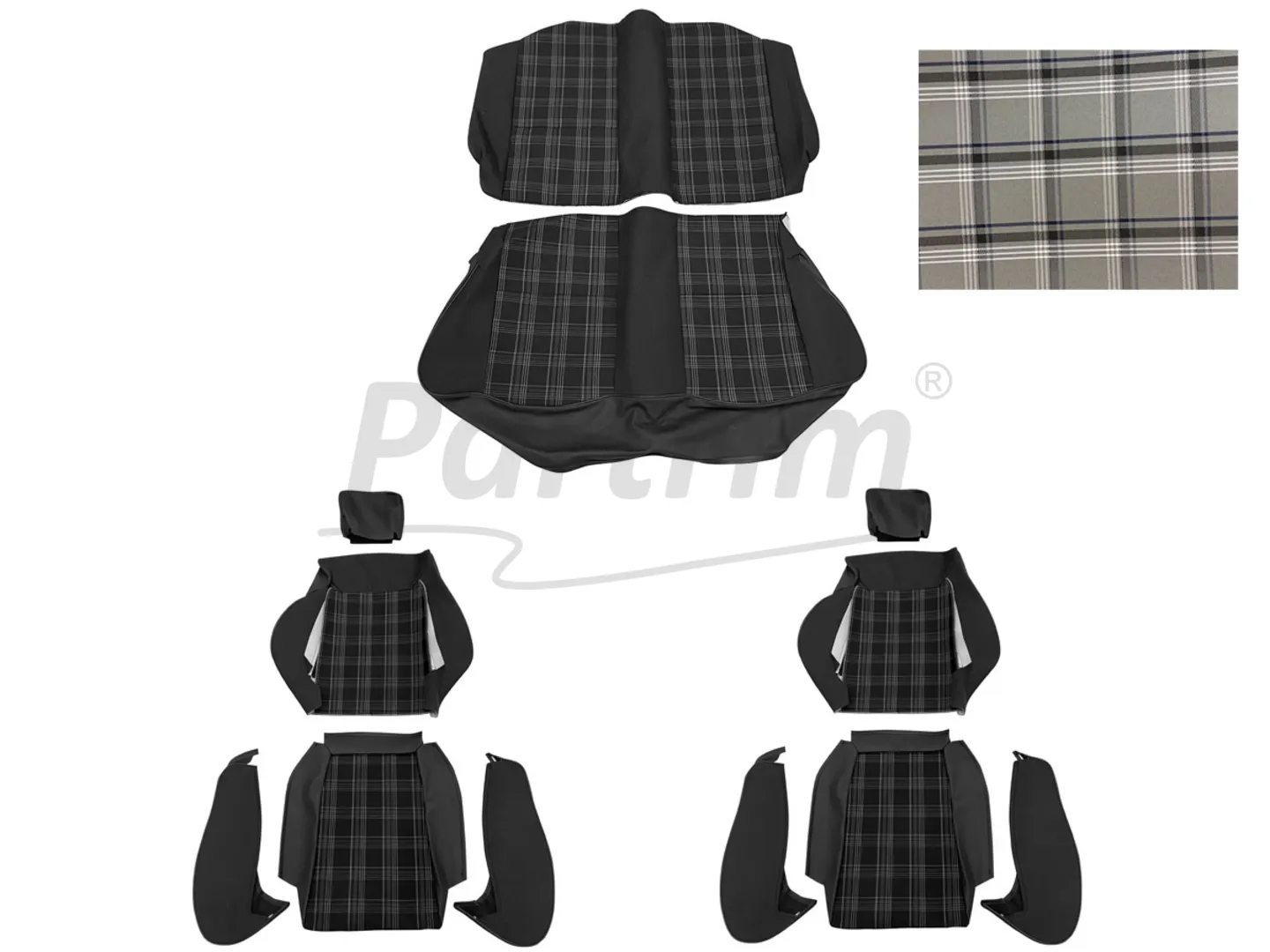 VW GOLF MK1 COUPE 75-83 SEAT COVER LIGHT GREY LINE