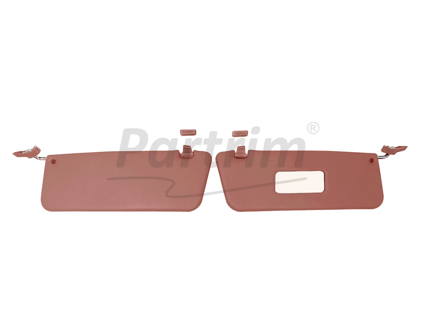 MERCEDES R107 CABRIO SUNVISOR WITH BRACKET R-L TOBACCO