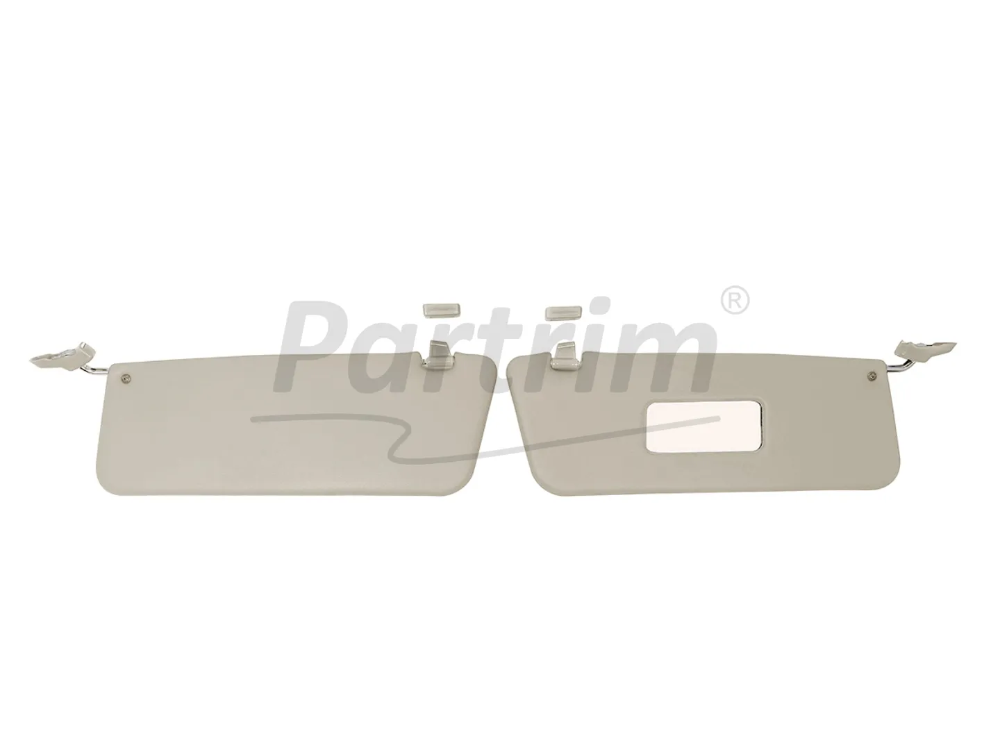 MERCEDES R107 CABRIO SUNVISOR WITH BRACKET R-L CREAM