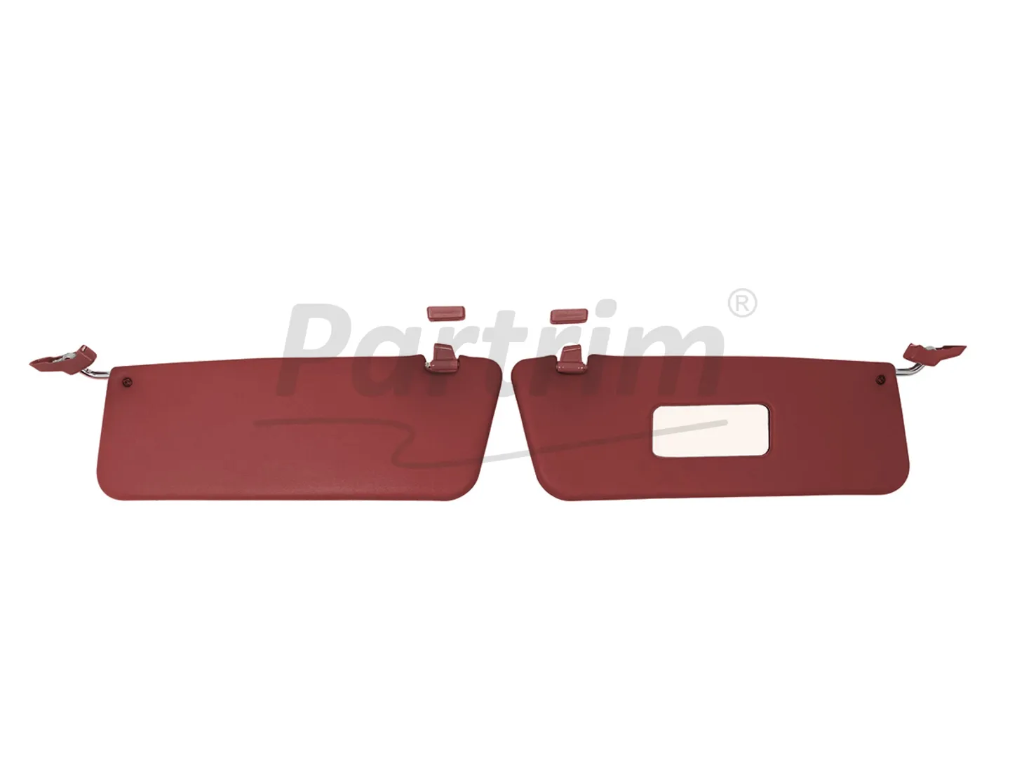 MERCEDES R107 CABRIO SUNVISOR WITH BRACKET R-L BURGUNDY
