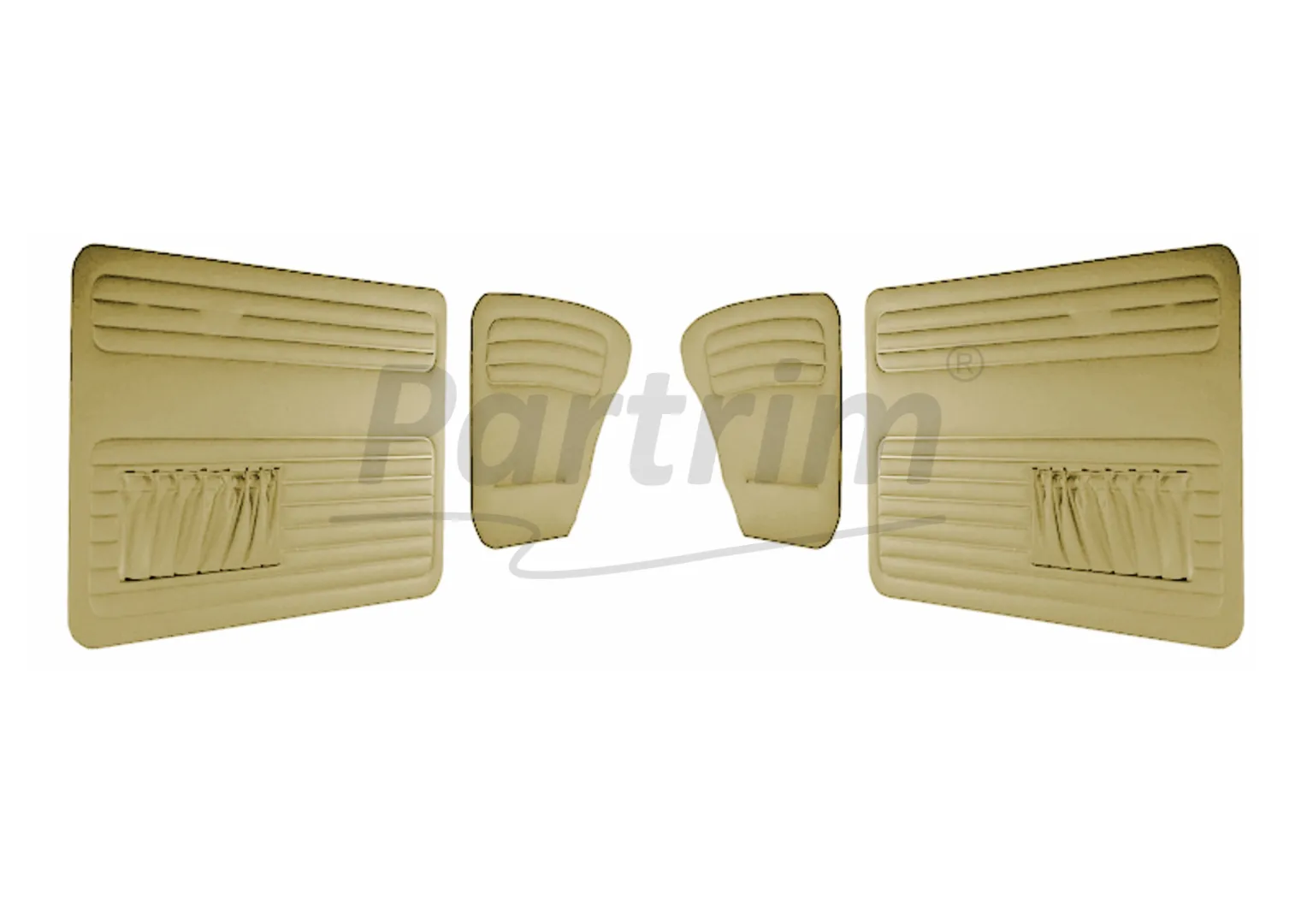 VW OLD BEETLE 1200 DOOR PANEL SET BEIGE 1956 - 1964  BOTH SIDES POCKET - 4 PCS