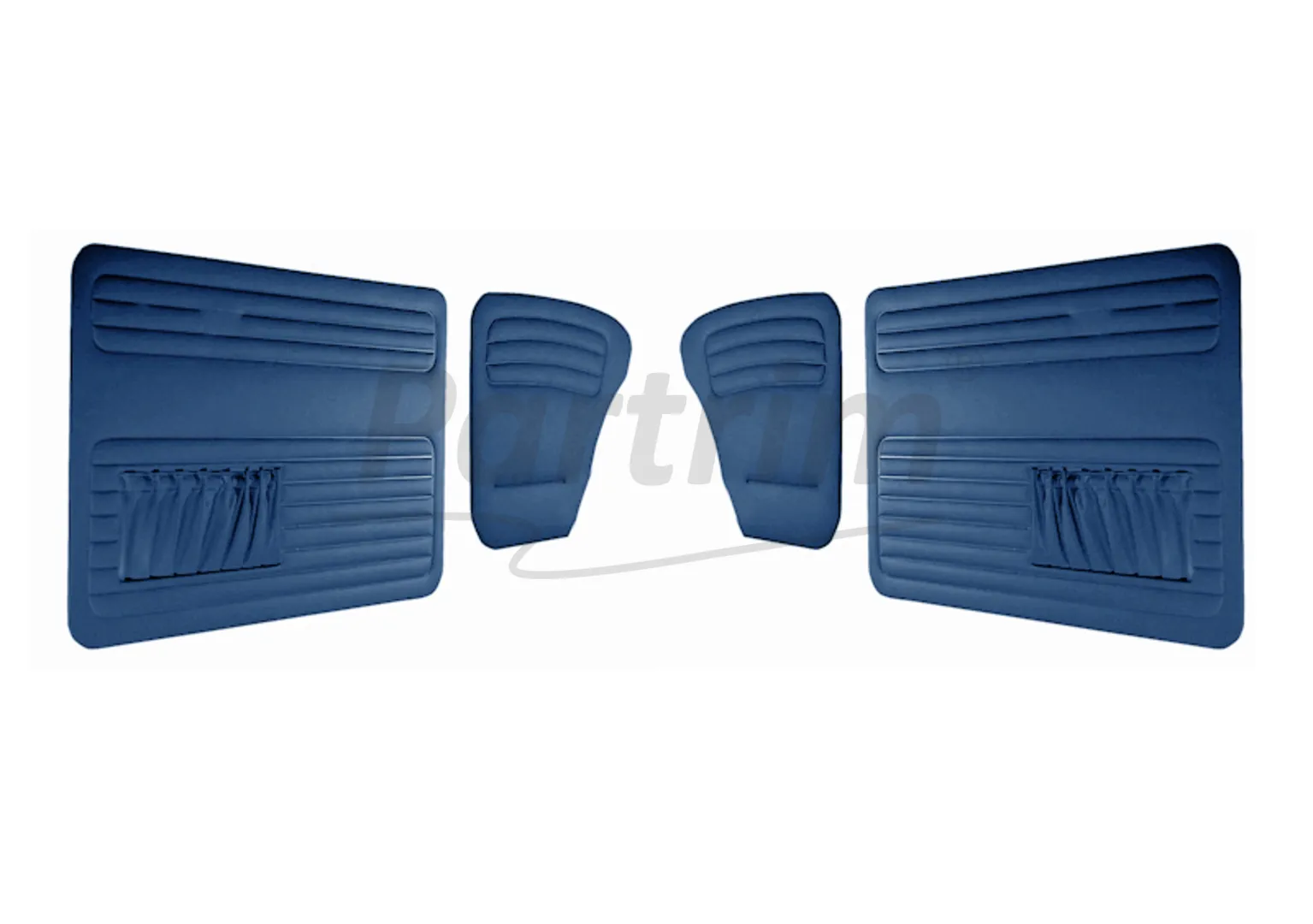 VW OLD BEETLE 1200 DOOR PANEL SET DARKBLUE 1956 - 1964  BOTH SIDES POCKET - 4 PCS