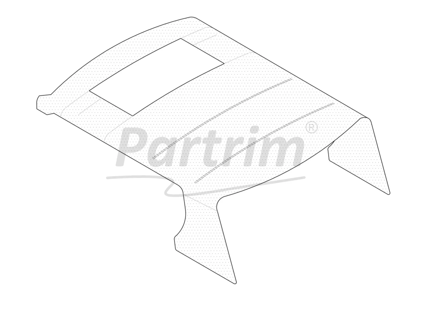 MERCEDES W108 HEADLINER WITH SUNROOF SILK GREY