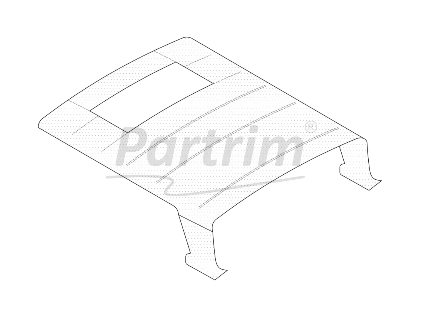 MERCEDES W111 SEDAN HEADLINER WITH SUNROOF SILK GREY