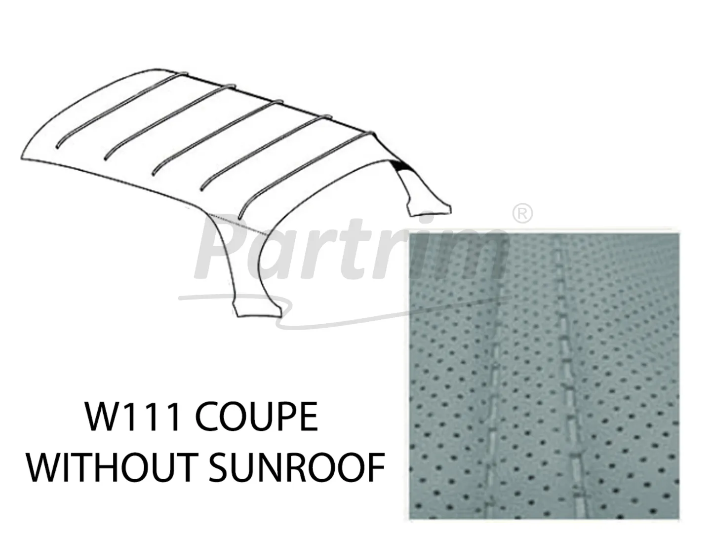 MERCEDES W111 COUPE HEADLINER SILK GREY