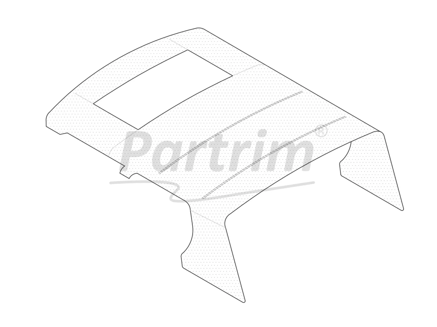 MERCEDES W109 HEADLINER WITH SUNROOF SILK GREY
