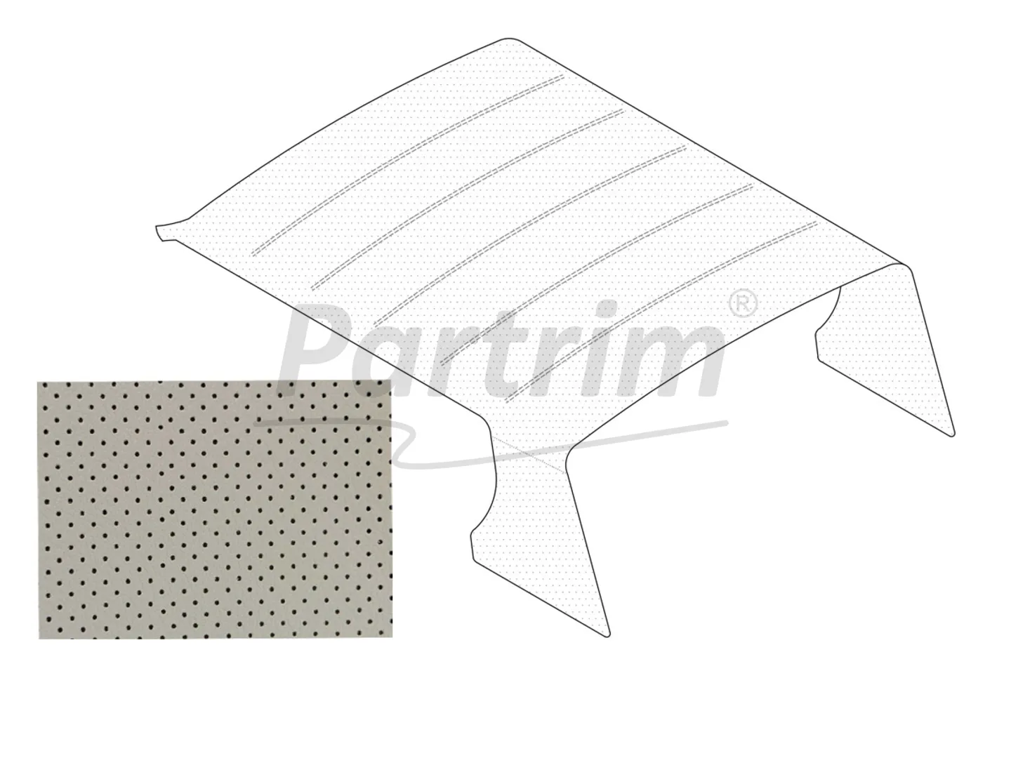 MERCEDES W115 HEADLINER SILK GREY