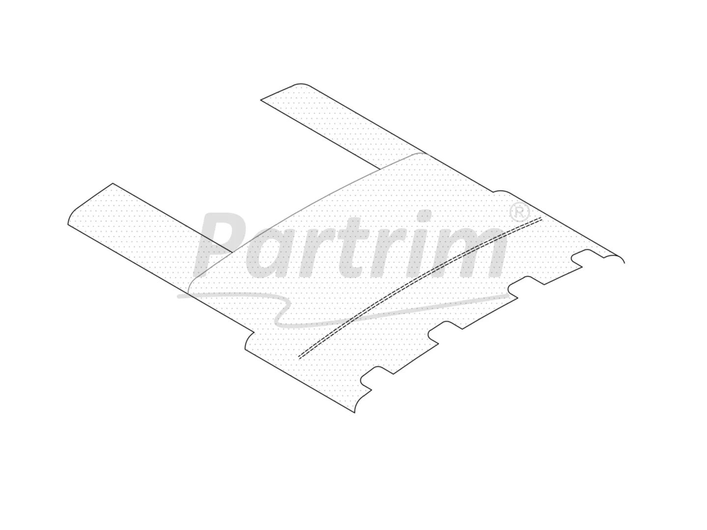 MERCEDES W116 HEADLINER WITH SUNROOF SILK GREY