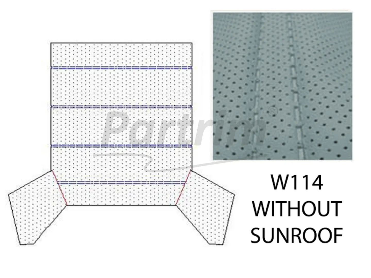 MERCEDES W114 COUPE HEADLINER SILK GREY