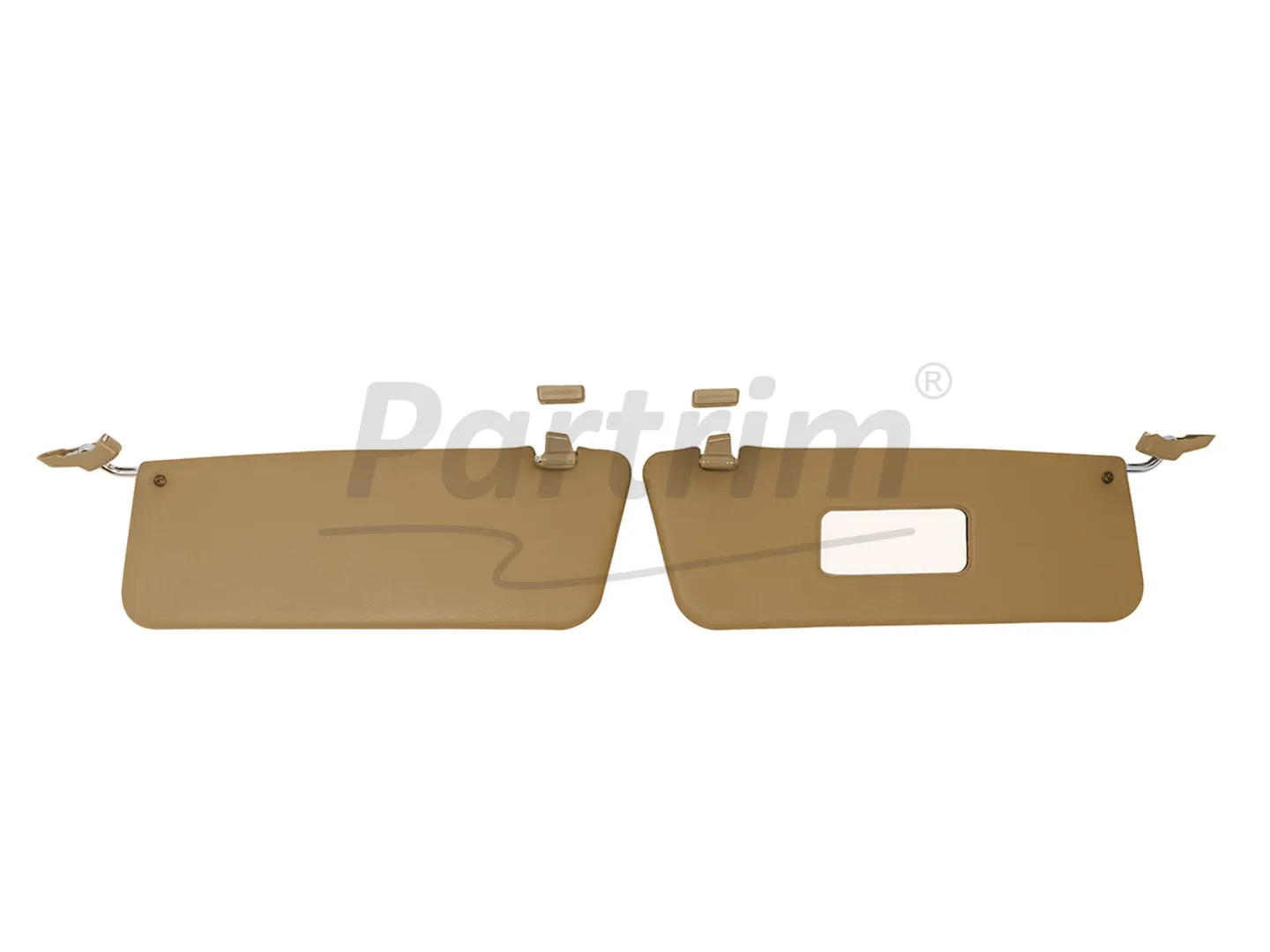 MERCEDES R107 CABRIO SUNVISOR WITH BRACKET R-L TAN