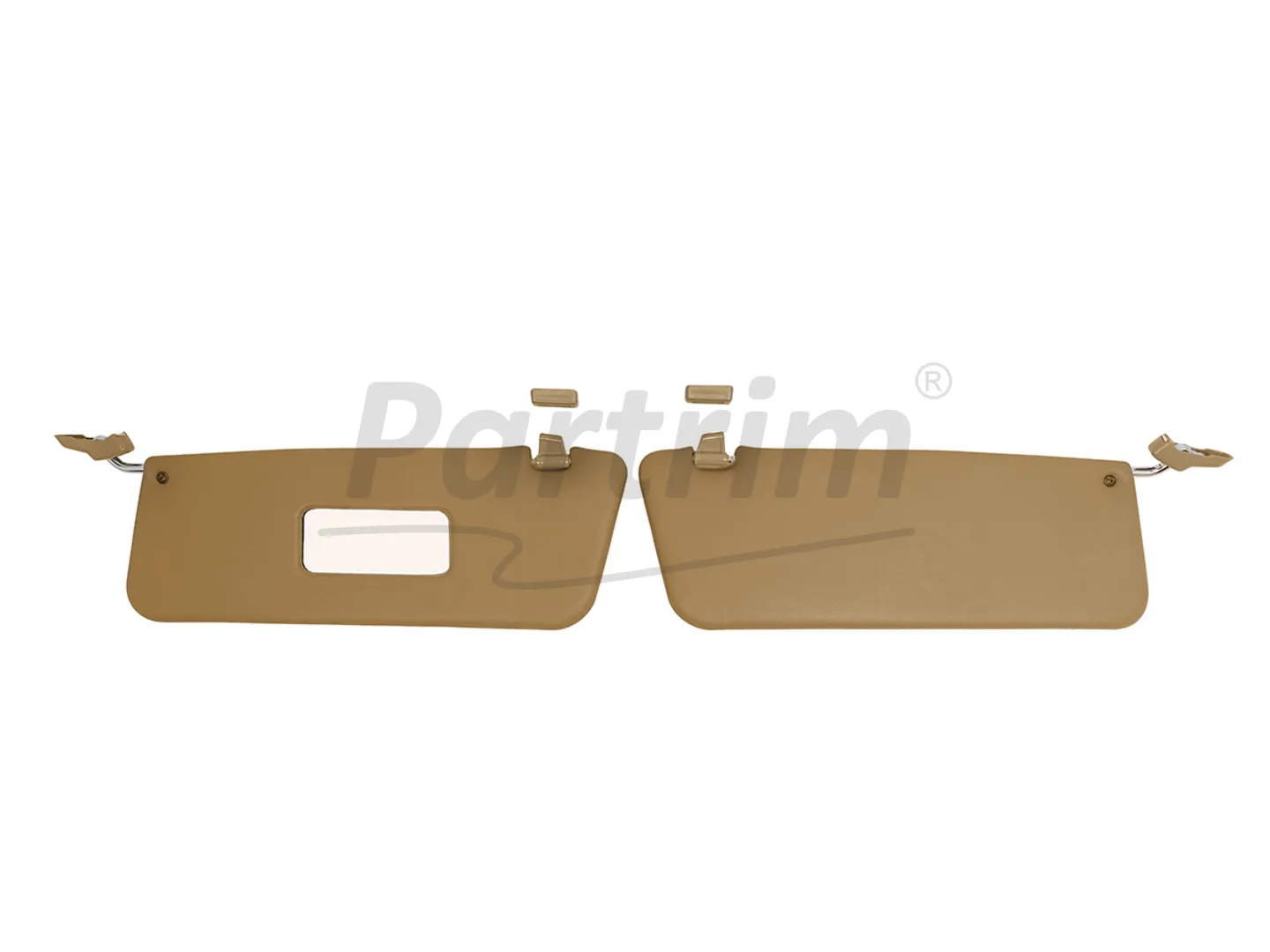 MERCEDES R107 CABRIO SUNVISOR WITH BRACKET R-L TAN RHD