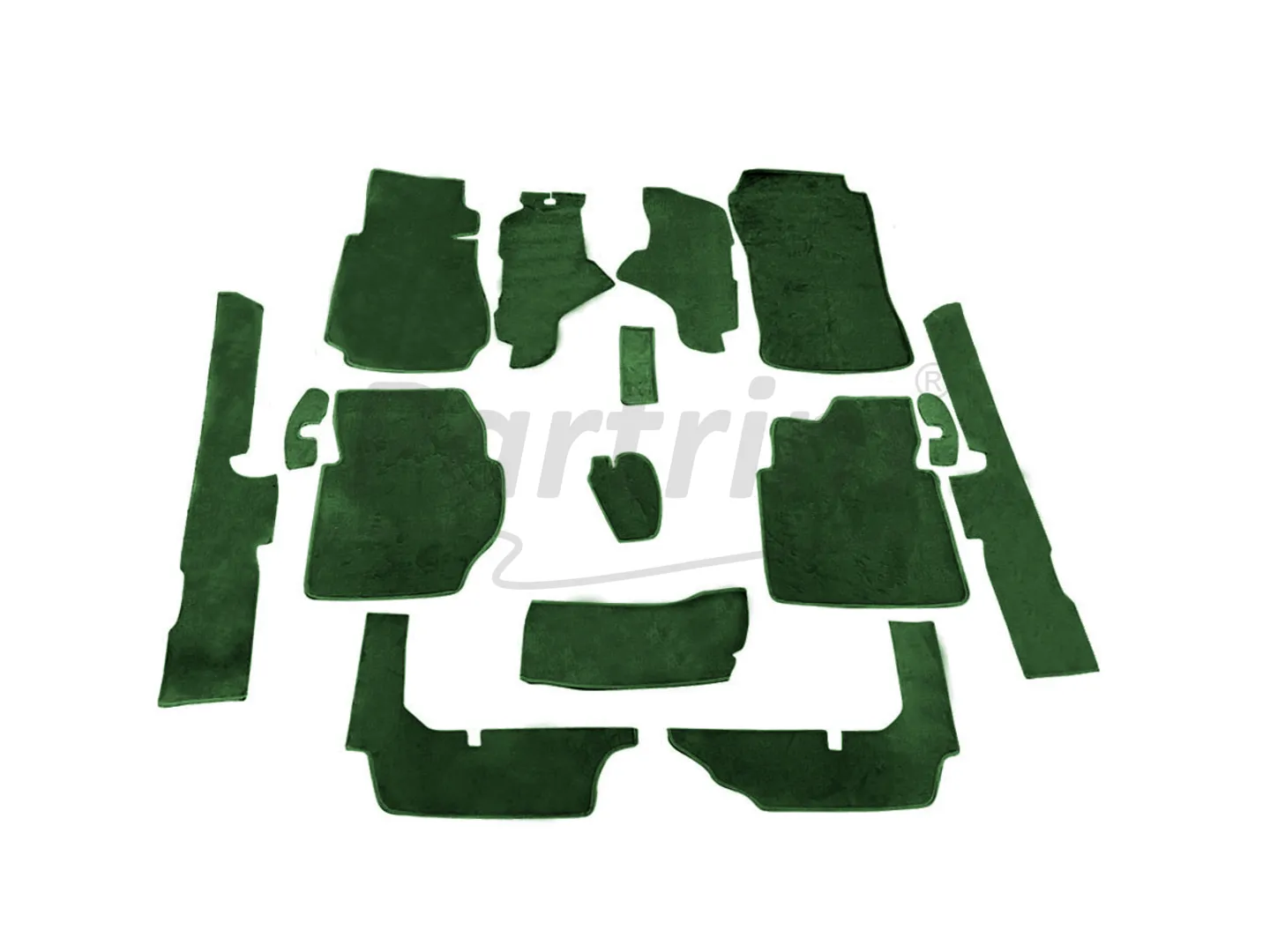 MERCEDES W123 FLOOR CARPET SET GREEN