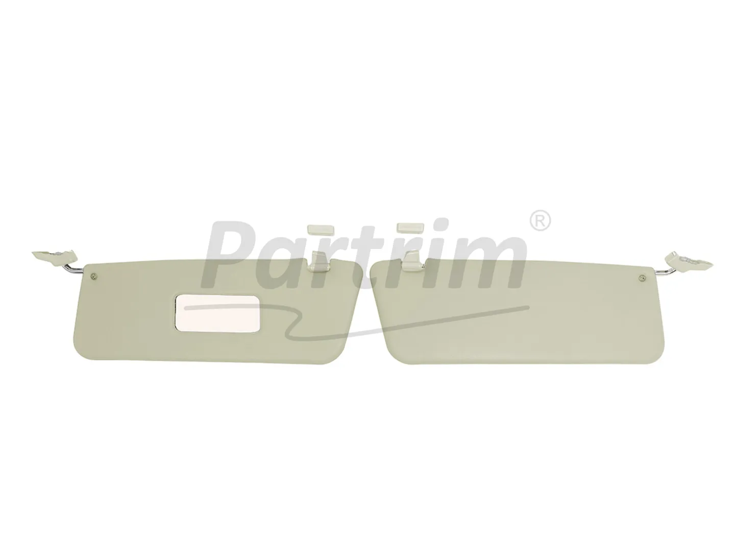 MERCEDES R107 CABRIO SUNVISOR WITH BRACKET R-L RHD IVORY