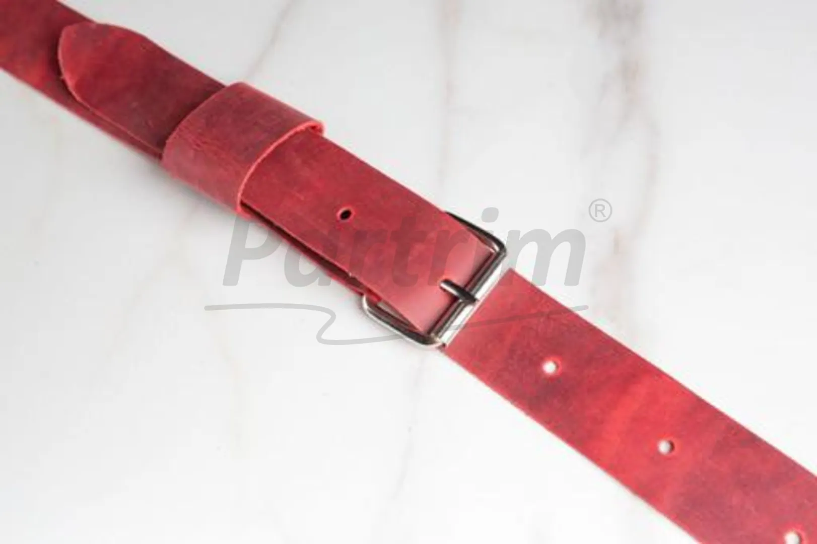 LUGGAGE ROOF RACK LEATHER STRAPS 4 PCS RED