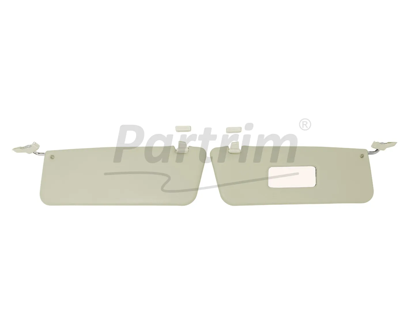 MERCEDES R107 CABRIO SUNVISOR WITH BRACKET R-L IVORY