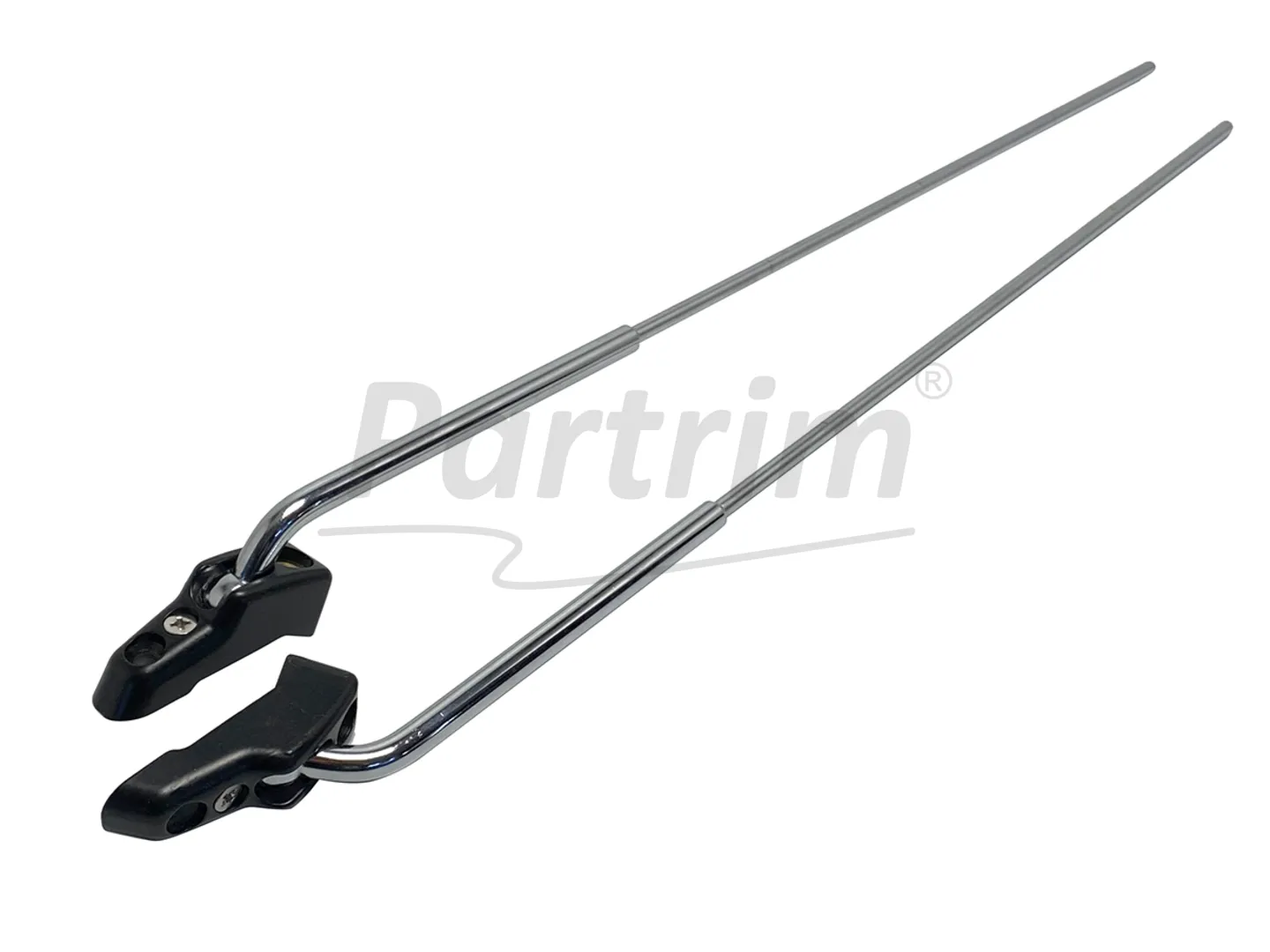 MERCEDES R107 SUNVISOR ROD METAL BRACKET BLACK 1 SET
