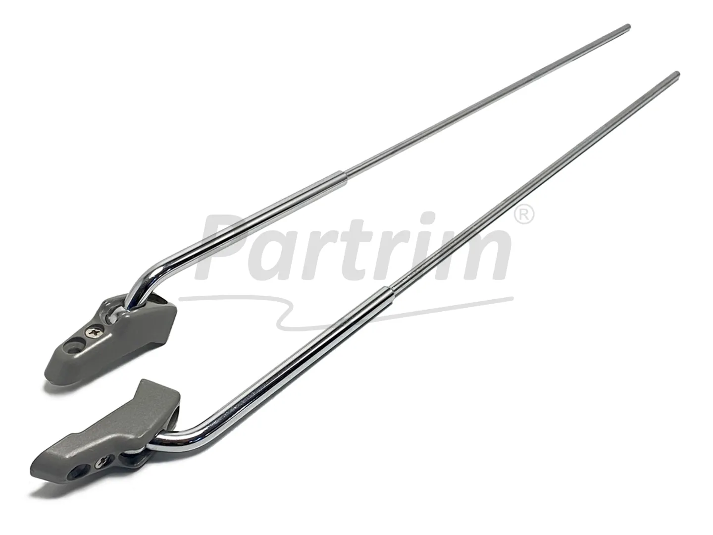MERCEDES R107 SUNVISOR ROD METAL BRACKET GREY 1 SET