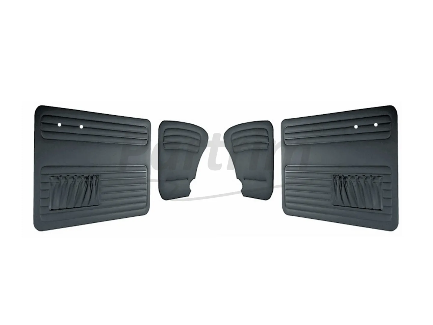 VW OLD BEETLE 1965 - 1966  DOOR PANEL SET BLACK BOTH SIDES POCKET