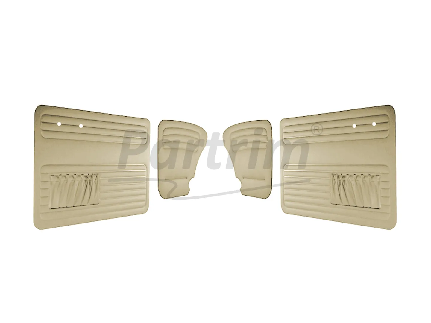 VW OLD BEETLE 1965 - 1966  DOOR PANEL SET CREAM BOTH SIDES POCKET