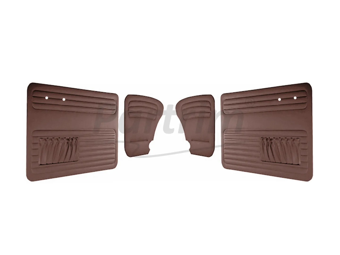 VW OLD BEETLE 1965 - 1966  DOOR PANEL SET BROWN BOTH SIDES POCKET