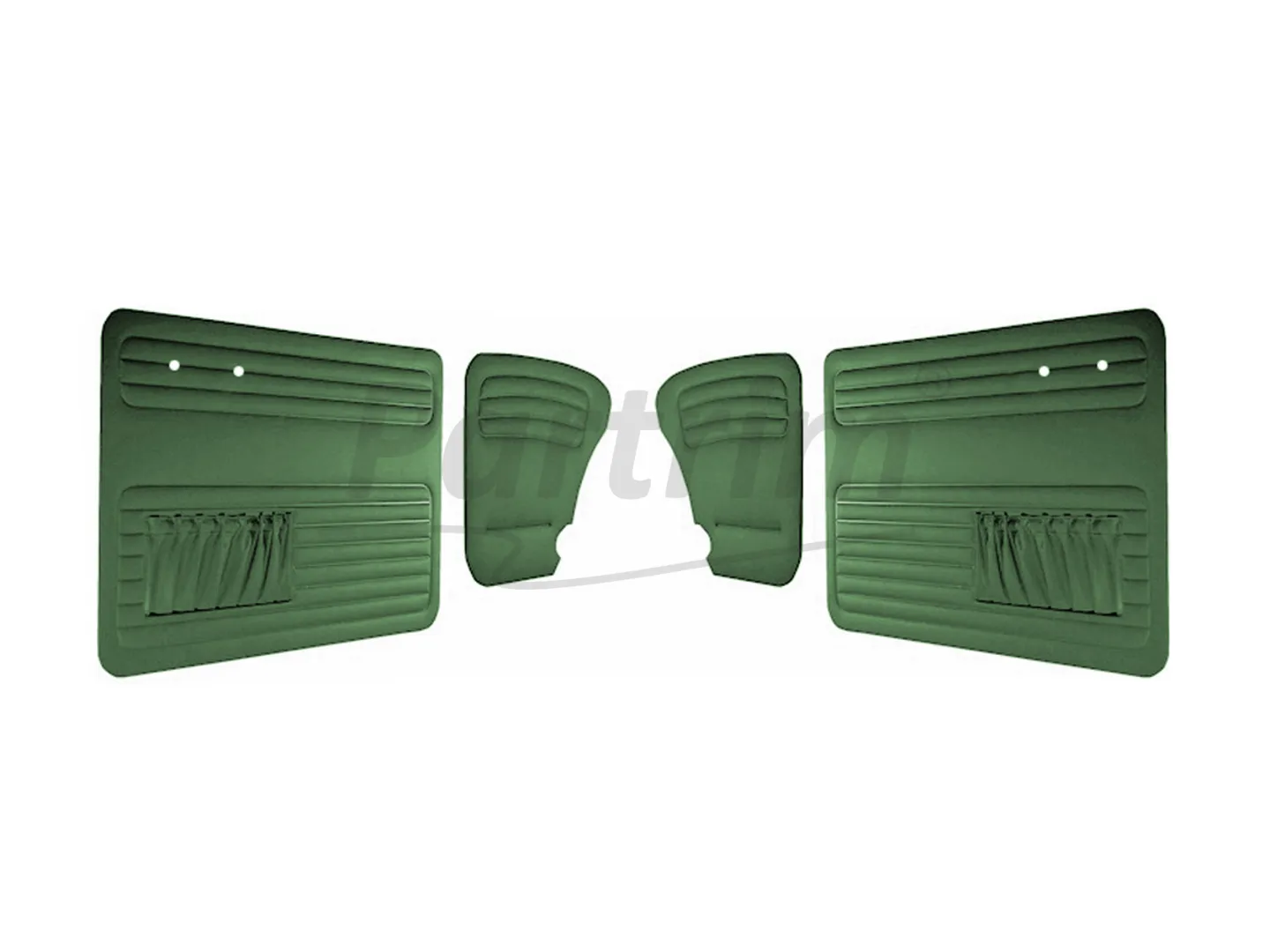 VW OLD BEETLE 1965 - 1966  DOOR PANEL SET GREEN  BOTH SIDES POCKET