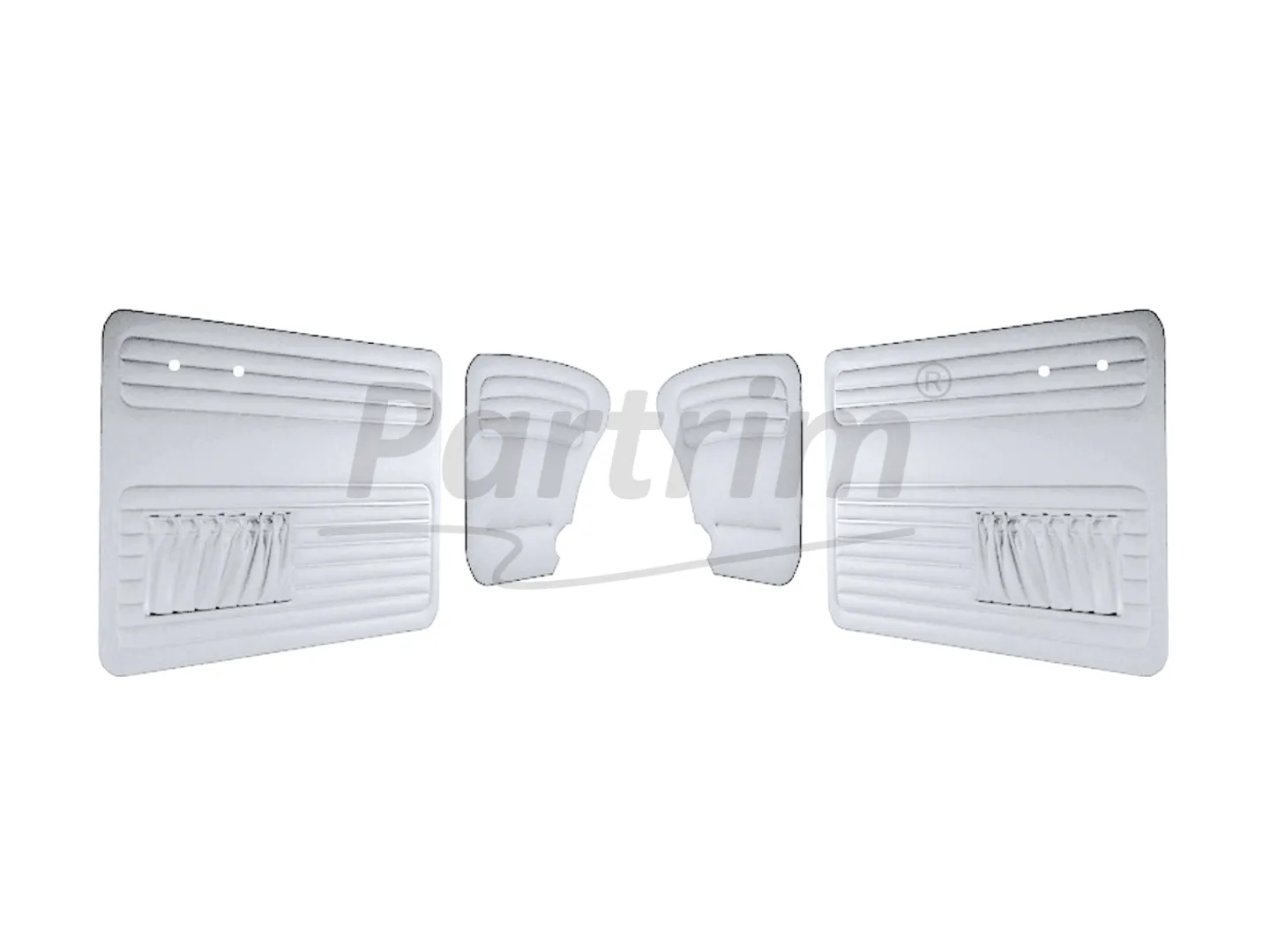 VW OLD BEETLE 1965 - 1966  DOOR PANEL SET WHITE BOTH SIDES POCKET