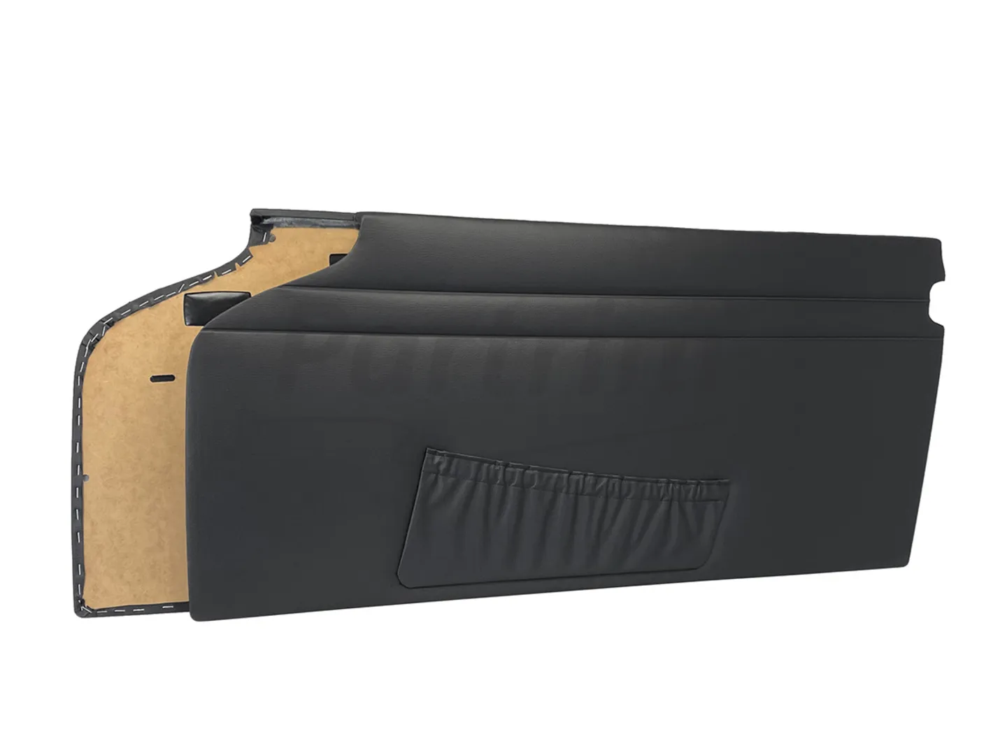 MERCEDES W113 PAGODA DOOR PANELS WITH TRIMMED METAL SHEET WITH SOFT POCKETS VERSION R-L BLACK