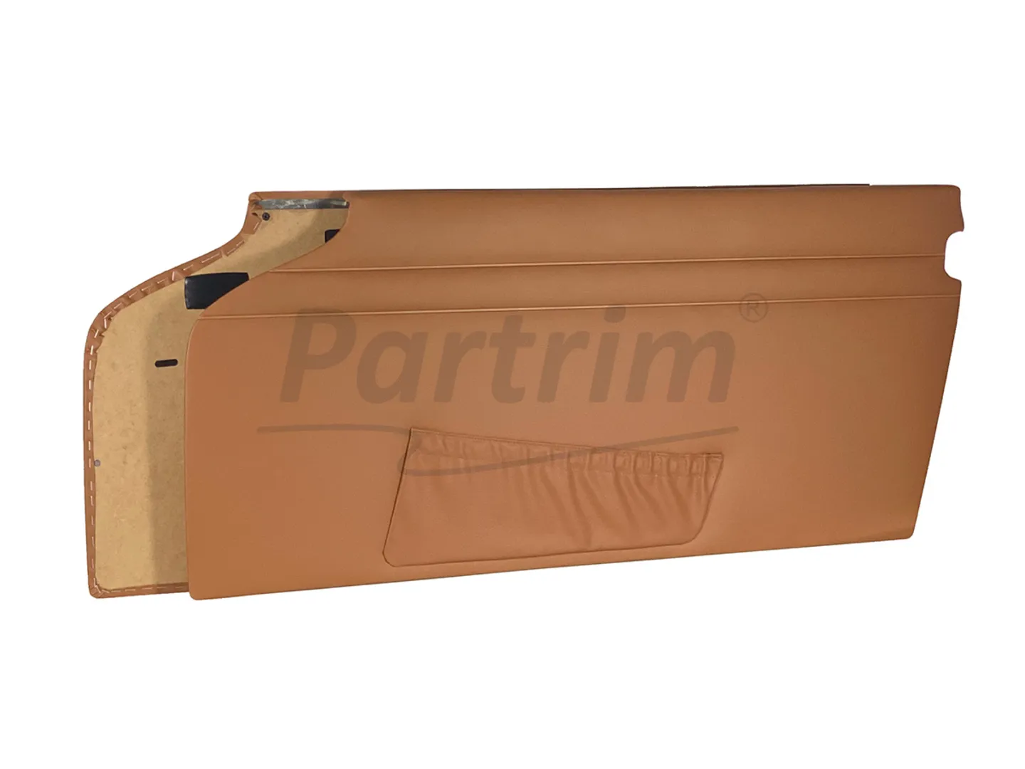 MERCEDES W113 PAGODA DOOR PANELS WITH TRIMMED METAL SHEET WITH SOFT POCKETS VERSION R-L TOBACCO