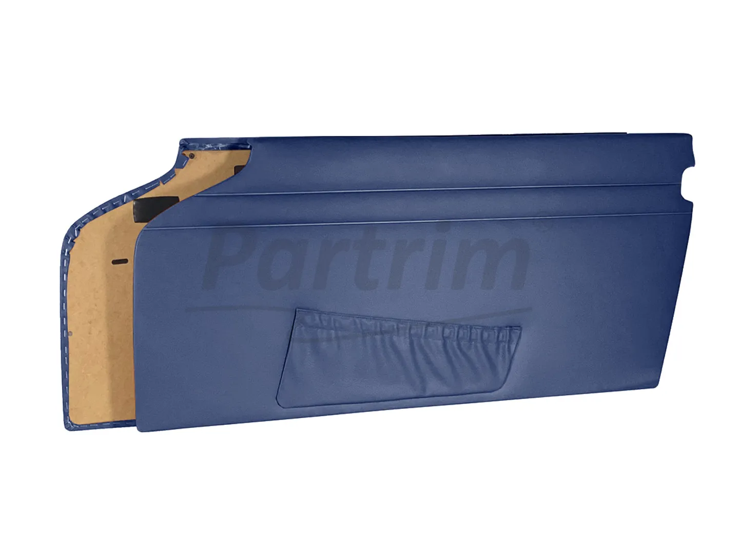 MERCEDES W113 PAGODA DOOR PANELS WITH TRIMMED METAL SHEET WITH SOFT POCKETS VERSION R-L DARK BLUE