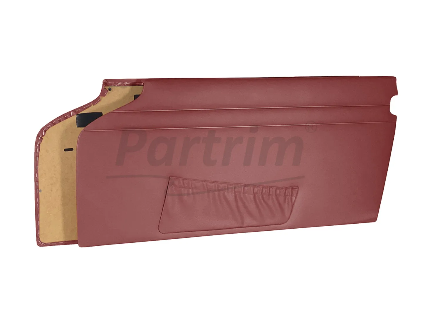 MERCEDES W113 PAGODA DOOR PANELS WITH TRIMMED METAL SHEET WITH POCKETS R-L BURGUNDY