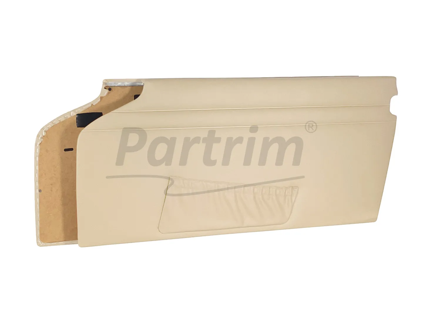 MERCEDES W113 PAGODA DOOR PANELS WITH TRIMMED METAL SHEET WITH SOFT POCKETS VERSION R-L CREAM