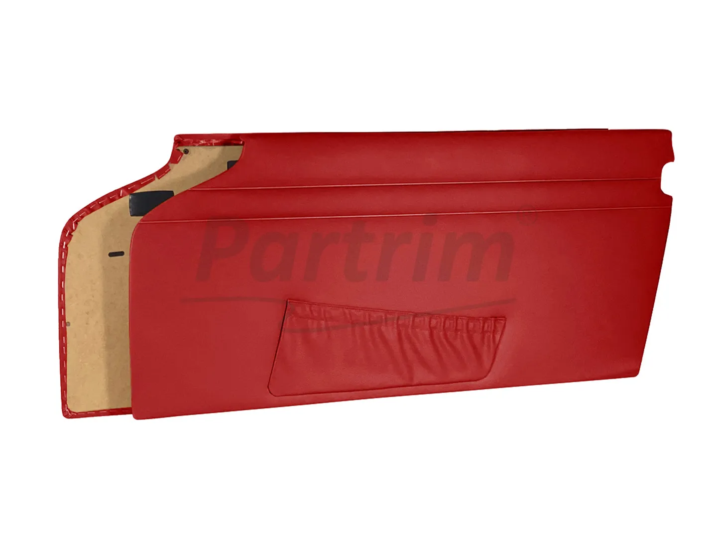 MERCEDES W113 PAGODA DOOR PANELS WITH TRIMMED METAL SHEET WITH POCKETS R-L  RED