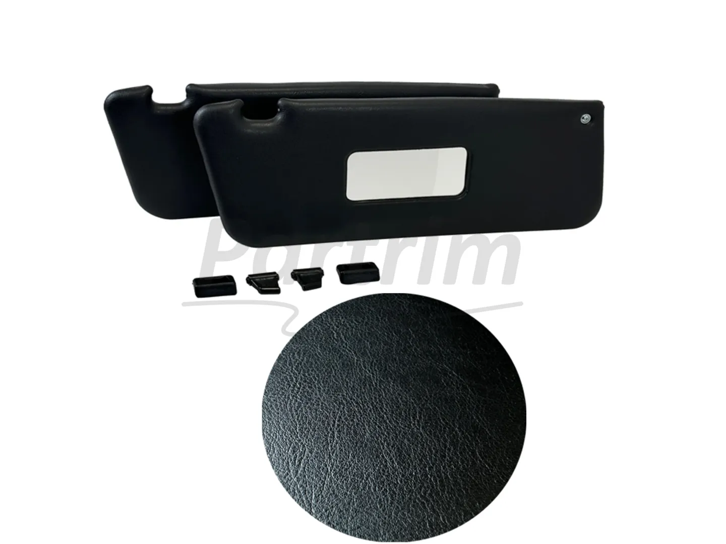 MERCEDES R107 CABRIO SUNVISOR R-L BLACK PATTERN 2