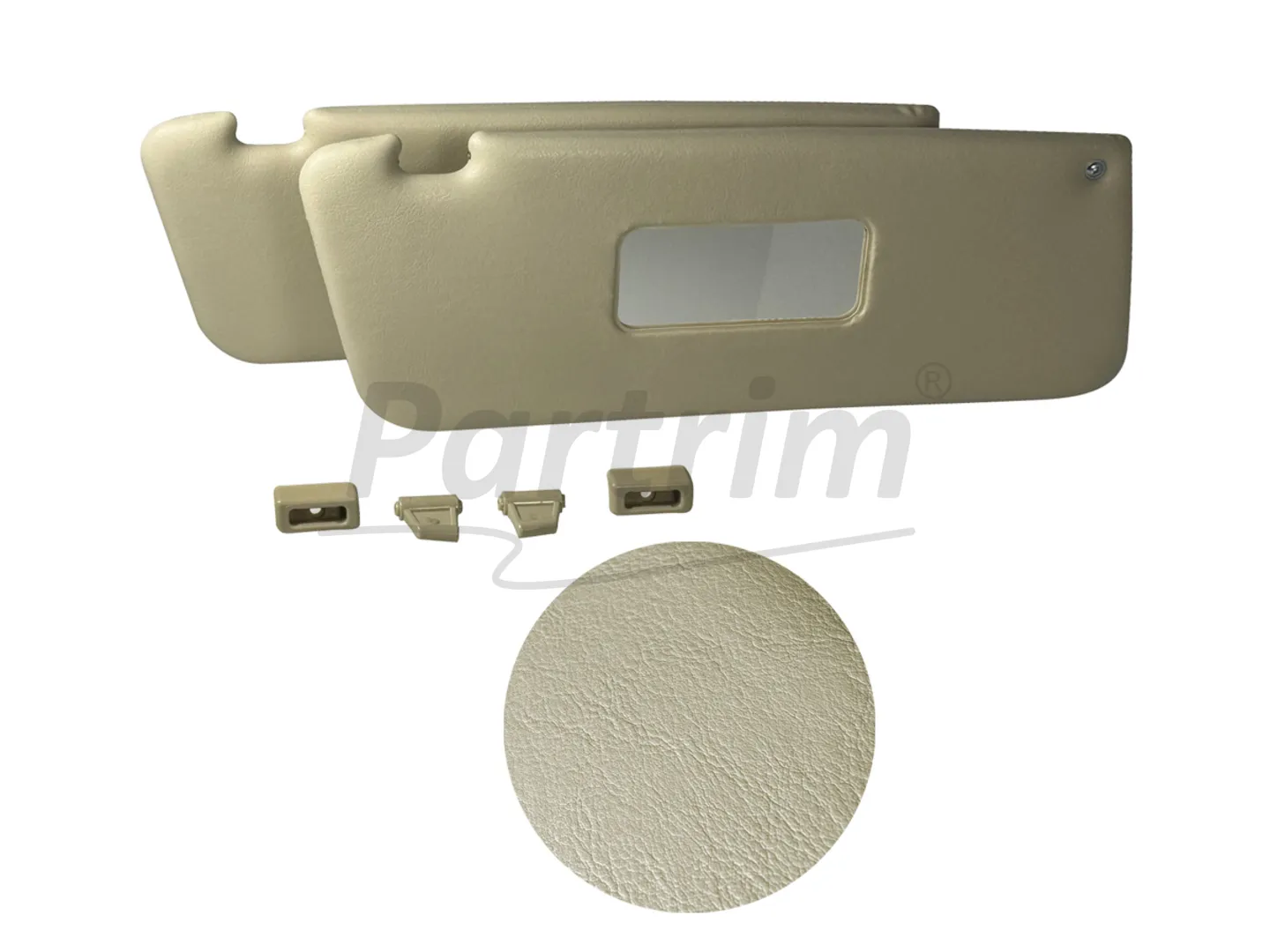 MERCEDES R107 CABRIO SUNVISOR R-L CREAM PATTERN 2