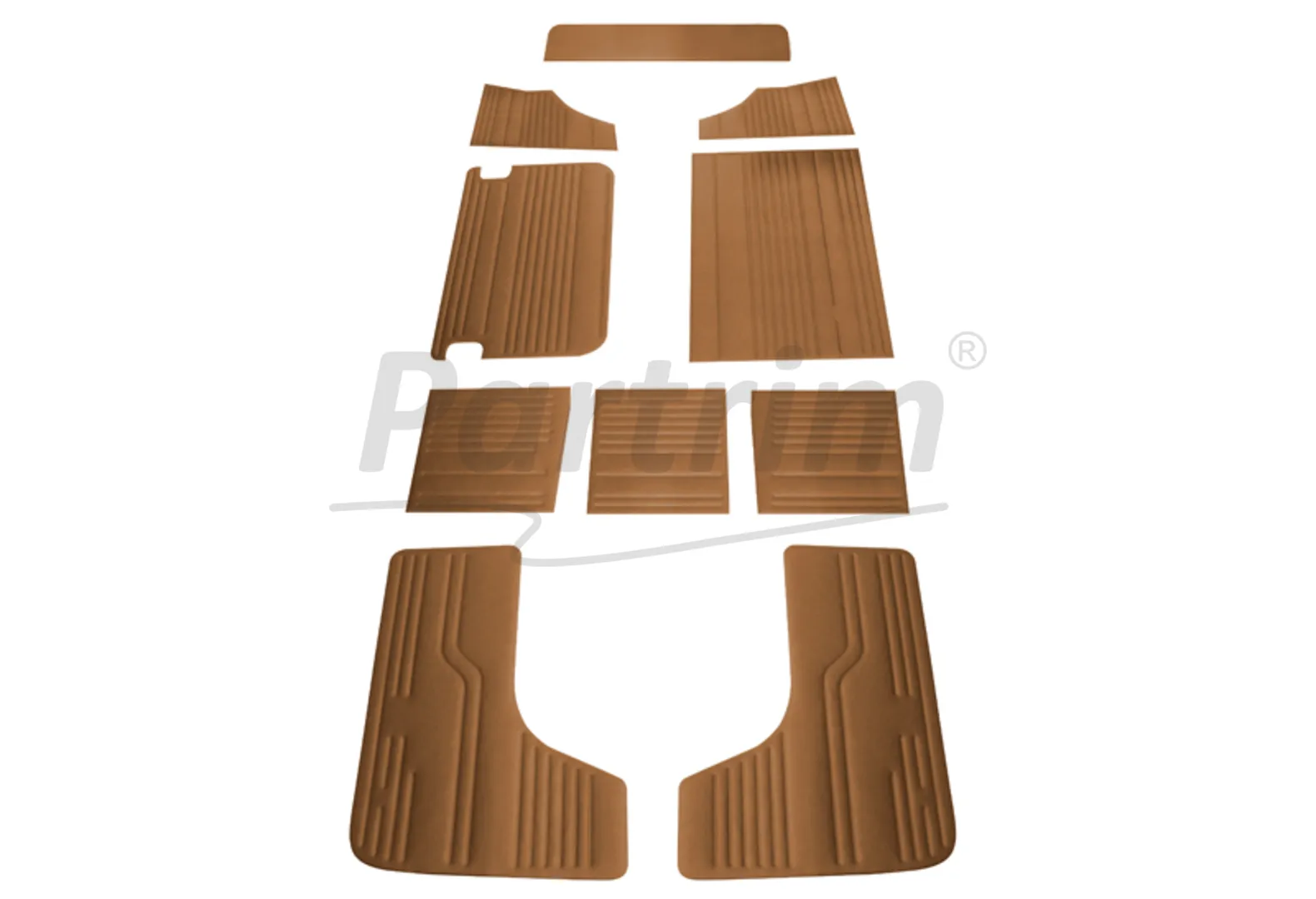 VW T2 BUS INTERIOR SIDE PANEL SET 10 PCS D TAN / 06-1967 - 07 -1970   EARLY STYLE