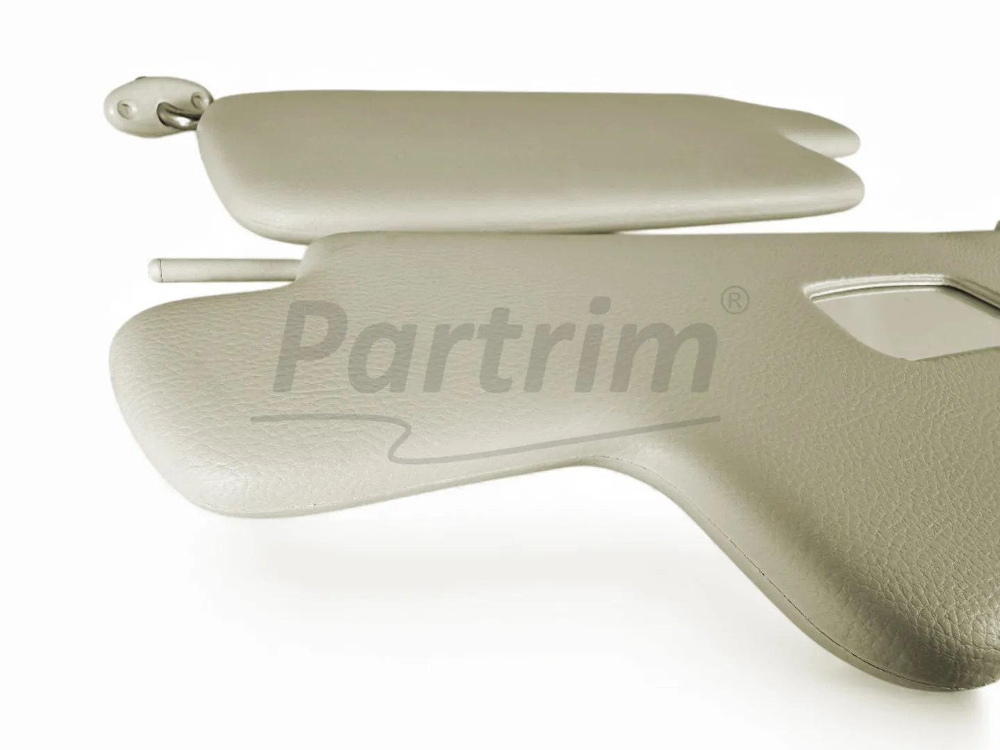 VW  BEETLE WITH MIRROR SEDAN SUNVISOR CREAM 8-1967 And Later  & CONVERTIBLE 8-1972 WITH CLIPS