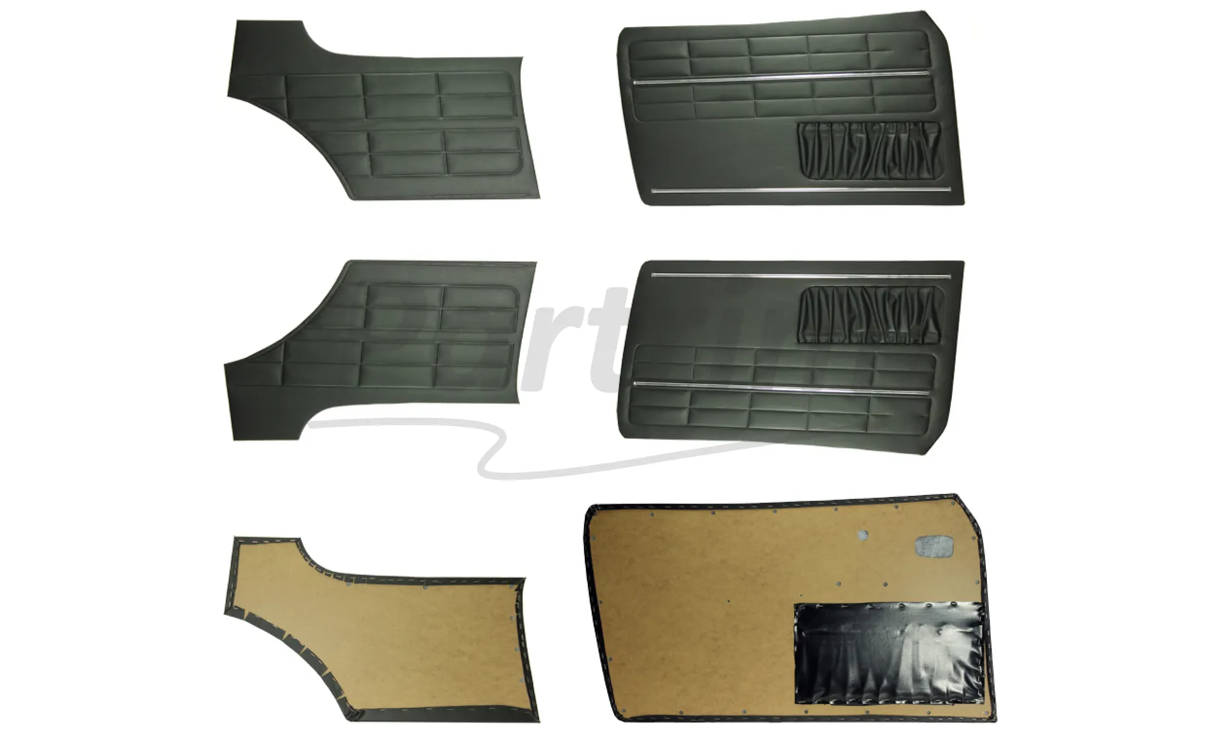 VW KARMANN GHIA DOOR PANEL SET BLACK - 4 PCS
