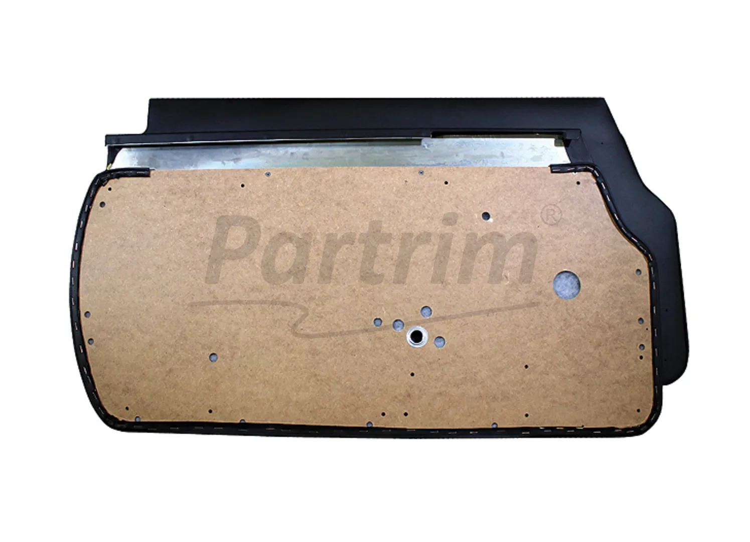 FIAT SPIDER DOOR PANEL SET BLACK WITH IRON PLATE 2 PCS TYPE 5 1966 - 1978