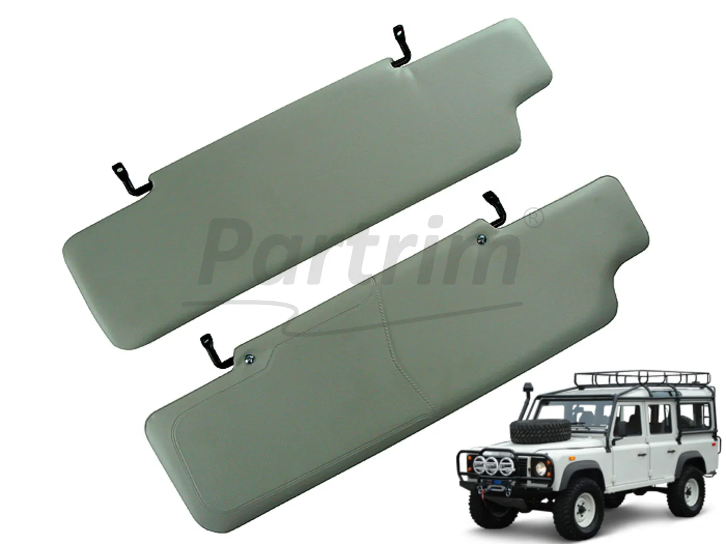 LAND ROVER DEFENDER INTERIOR SUN VISOR SET  GREY 2 PCS