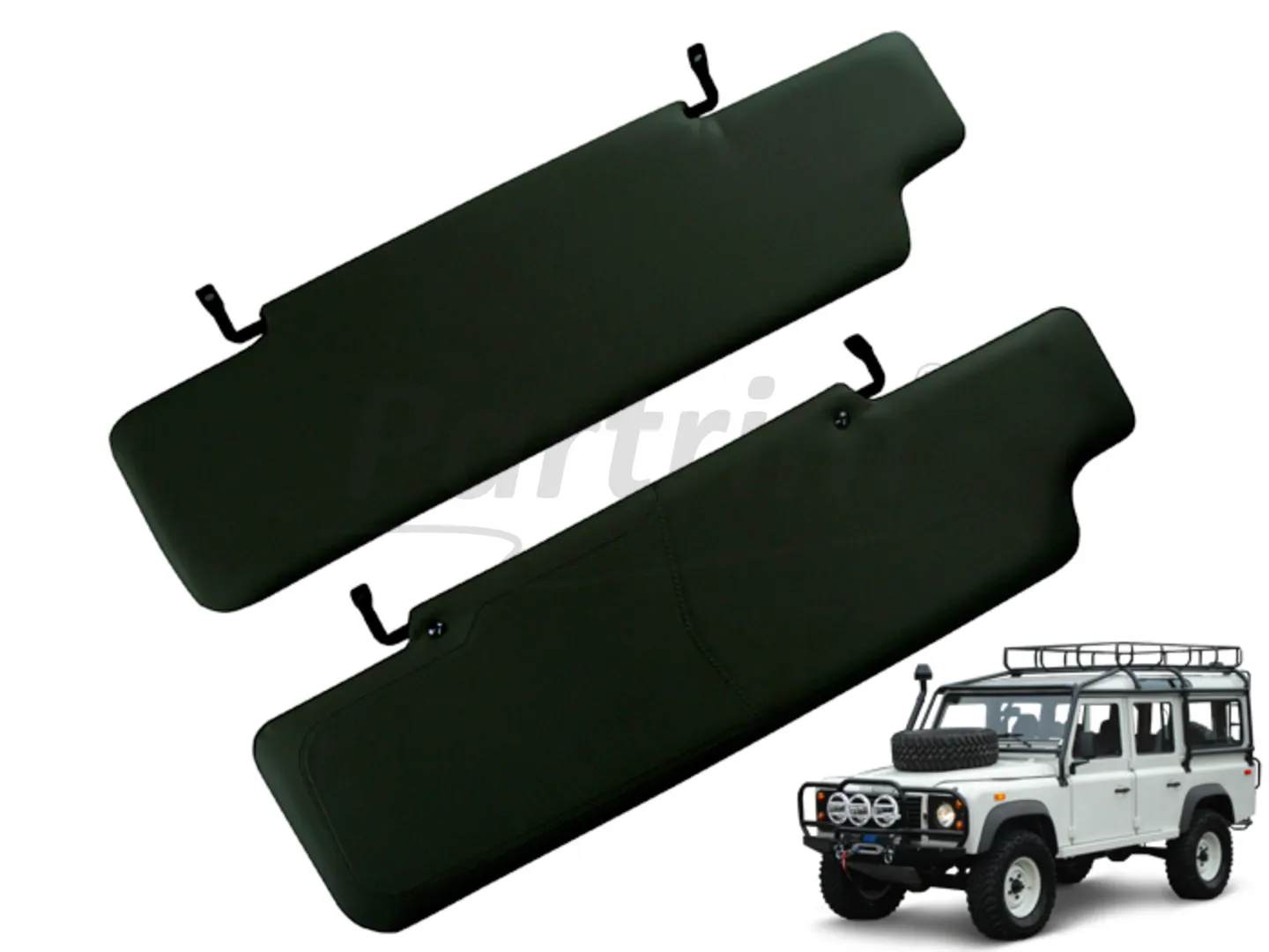 LAND ROVER DEFENDER INTERIOR SUN VISOR SET BLACK 2 PCS