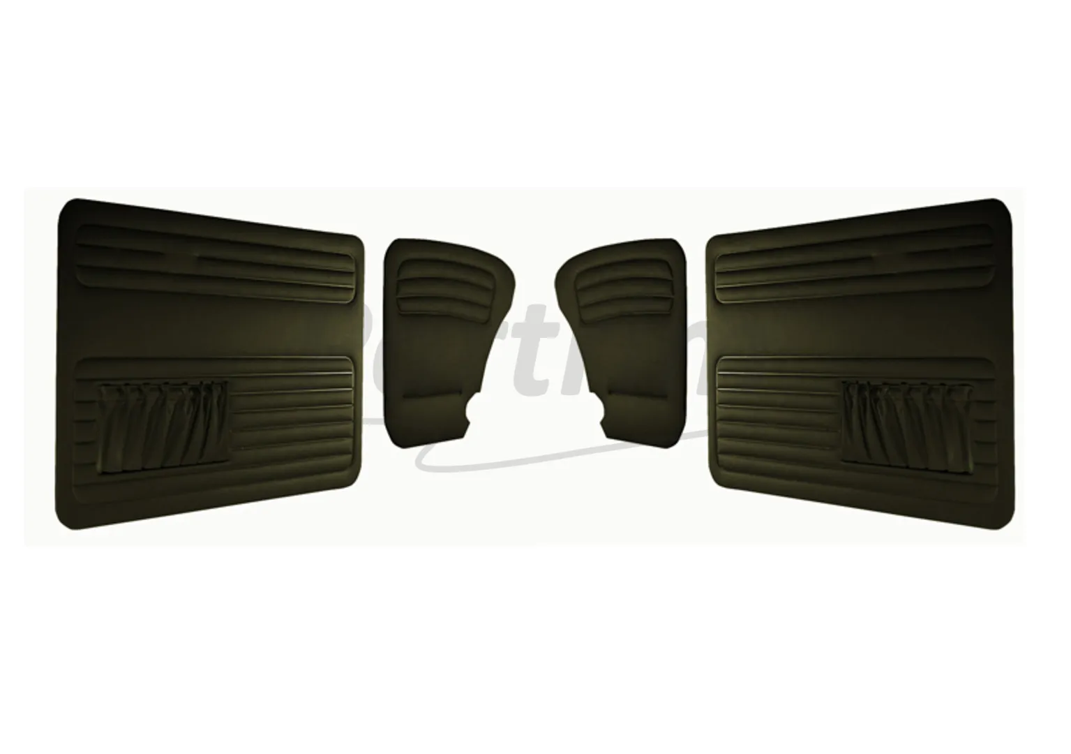 VW OLD BEETLE 1303 L - LS DOOR PANEL SET BLACK BOTH SIDES POCKET 1969 - 4 PCS