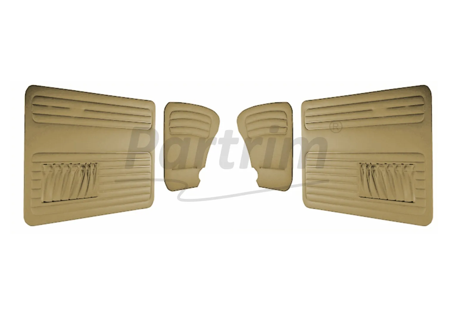 VW OLD BEETLE 1303 L - LS DOOR PANEL SET BEIGE TWO SIDES POCKET 1969 - 4 PCS