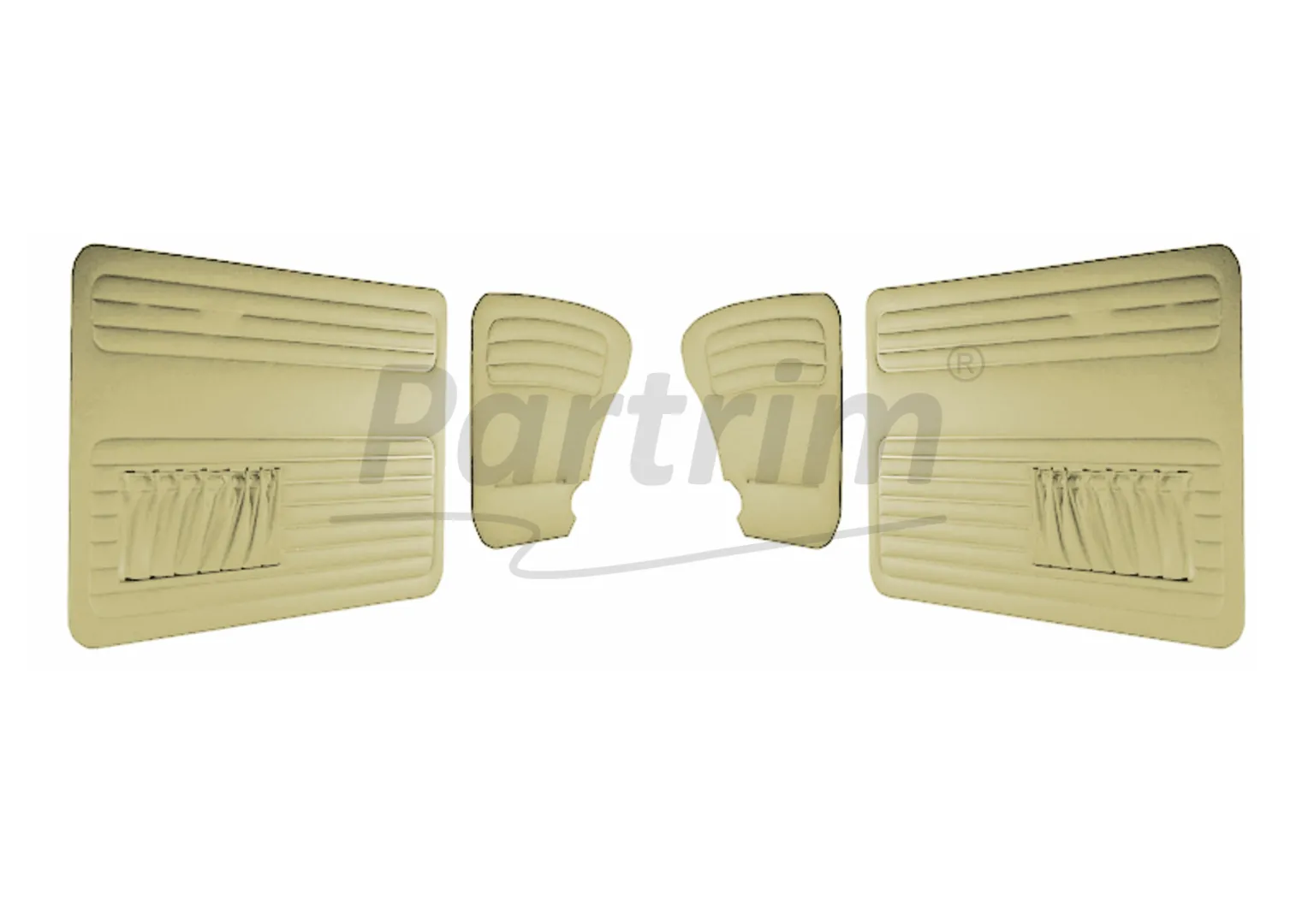 VW OLD BEETLE 1303 L - LS DOOR PANEL SET CREAM TWO SIDES POCKET 1969 - 4 PCS