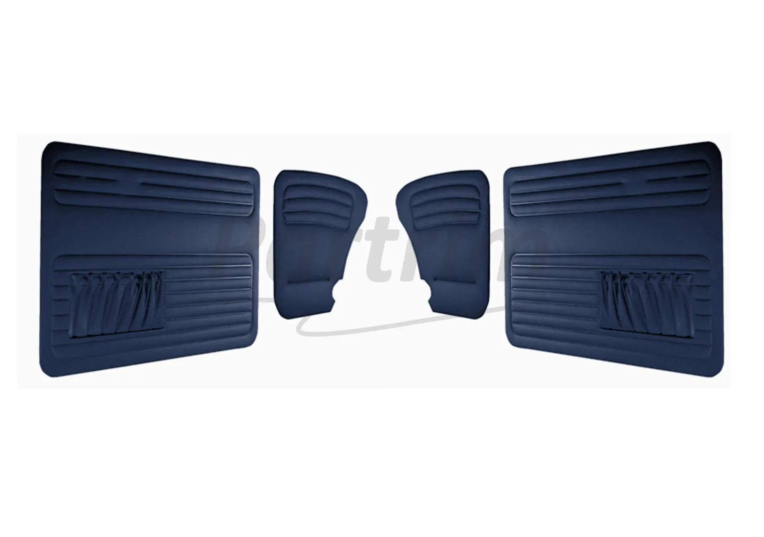 VW OLD BEETLE 1303 L - LS DOOR PANEL SET DARKBLUE TWO SIDES POCKET 1969 - 4 PCS