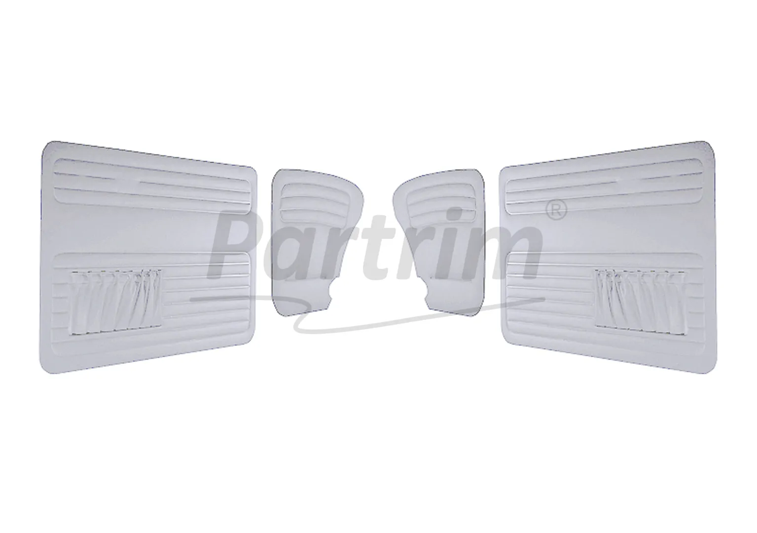 VW OLD BEETLE 1303 L - LS DOOR PANEL SET WHITE TWO SIDES POCKET 1969 - 4 PCS