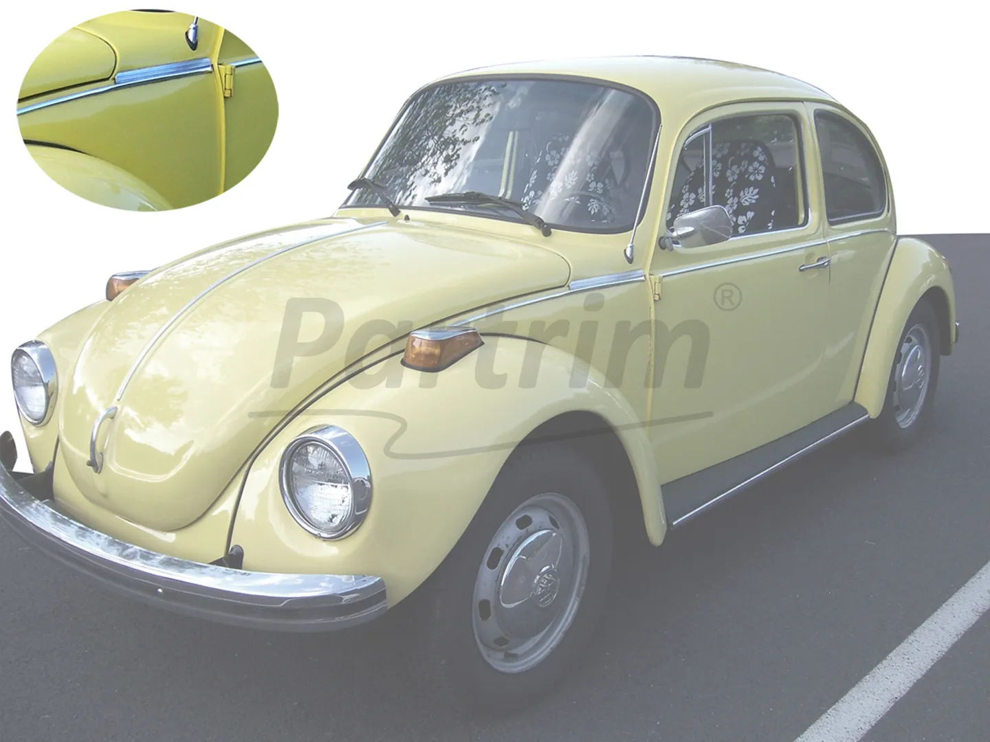 VW OLD BEETLE 1973 - 1979 FROND FENDER SIDE NICKEL 2 PCS