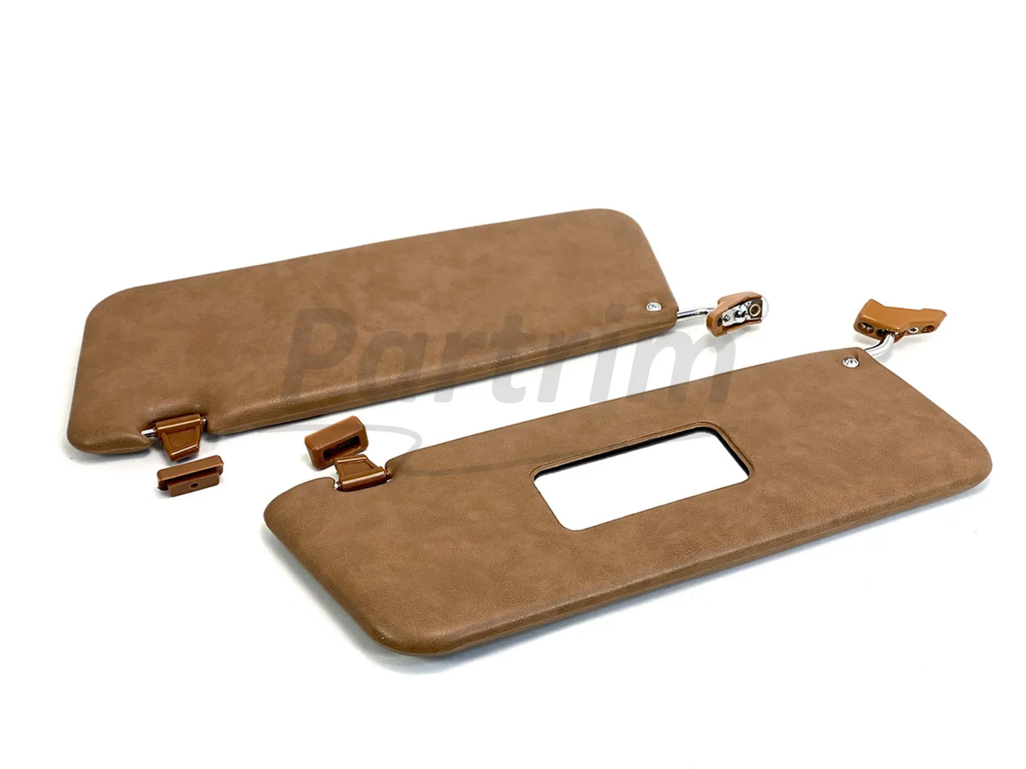 MERCEDES R107 CABRIO SUNVISOR WITH BRACKET R-L TAN
